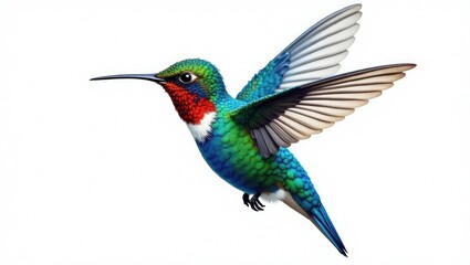 Fototapeta premium Illustration of a Hummingbird. Image set against a white backdrop.