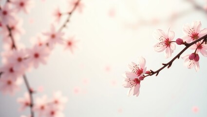 Cherry blossoms on a light background