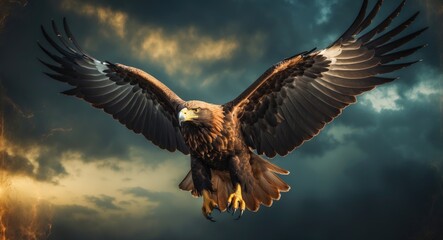 Obraz premium Majestic Eagle Soaring Through the Sky