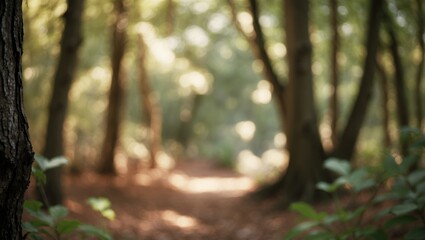 Fototapeta premium Scenic view of a tranquil forest backdrop