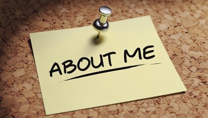 Note pinned corkboard, self-introduction