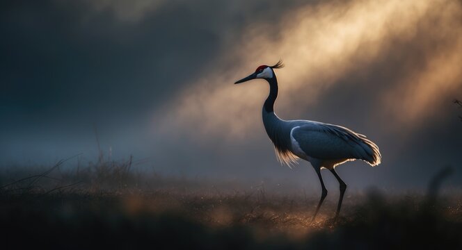 The beautiful demoiselle crane (Grus virgo)