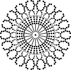 Mandala modern beautiful creative abstract circle circular pattern.A dots circle abstract background design.Beautiful abstract pattern, mandala in the form of black circles on a white background.