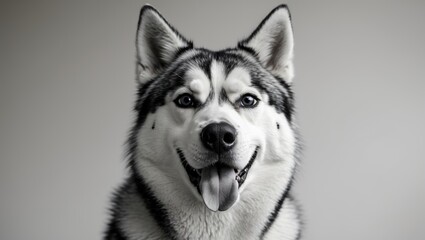 Obraz premium Husky displays some hilarious expressions.