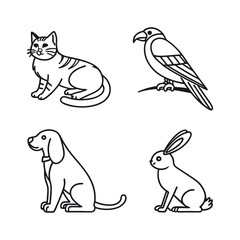 animal editable line icons