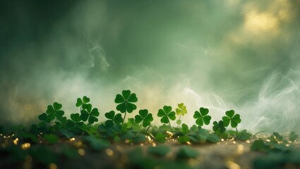 St. Patrick's Day theme featuring clover plants