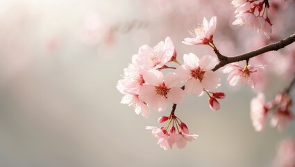 Obraz premium Branch of cherry blossoms on its own