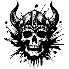 Abstract viking skull silhouette