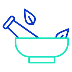 Fototapeta premium Remedy bowl outline dual color icon