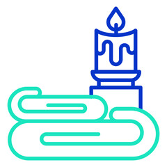 Spa towel outline dual color icon