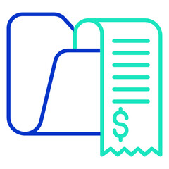 payment folders outline dual color icon