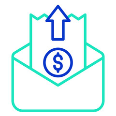 Upload invoice outline dual color icon