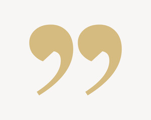 Quotation mark collage element, gold design vector