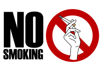 貼り紙看板イラストー禁煙No Smokingー