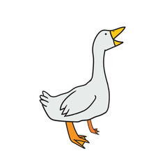 Cute Cartoon Goose with white Background