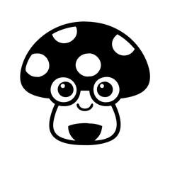 Fototapeta premium mushroom with glasses kawaii vector