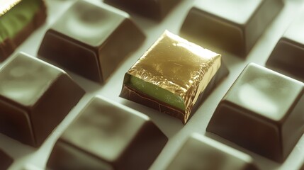 Dubai Chocolate Kunafa Pistachio on white background,Dubai Chocolate bar with green kadayif and pistachio spread,popular and viral chocolate 2024,space for text.