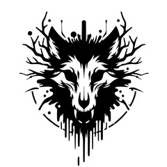 Abstract wolf head silhouette