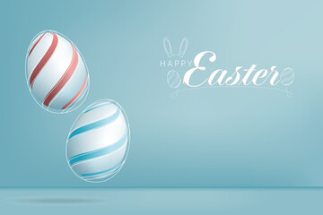 Easter concept with Easter eggs and bunnies and this legendary story.