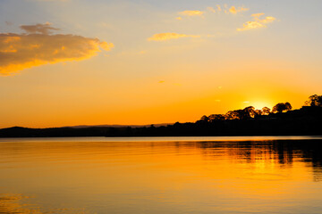 Obraz premium オーストラリアの水面に映る夕焼け