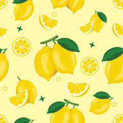 Fresh Lemon Fruit Pattern Background Wallpaper.cdr
