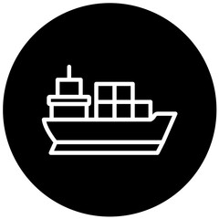 Vector Design Cargo Ship Icon Style