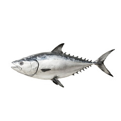 Fototapeta premium Tuna isolated on white background Generated AI.