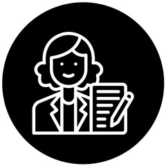 Vector Design Author Female Icon Style