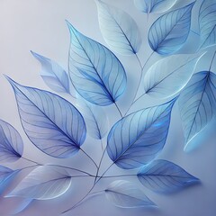 A translucent, glowing blue leaves with fine vein details