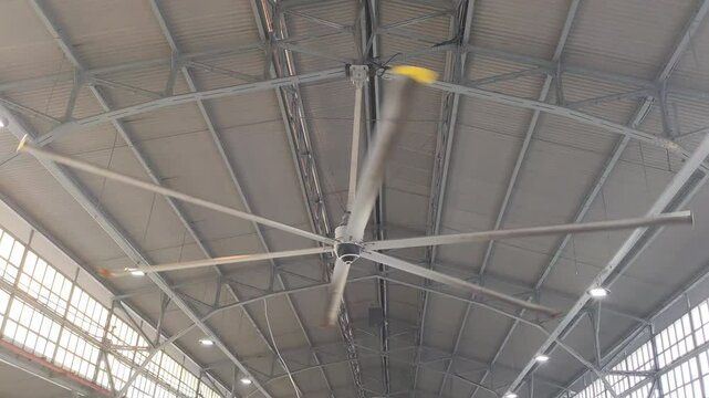 Motion of big fan on the ceiling