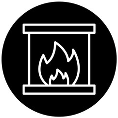 Vector Design Fireplace Icon Style