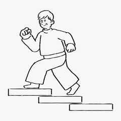 Step up stairs doodle, illustration vector