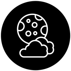 Vector Design Full Moon Icon Style