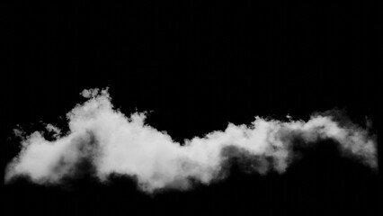 Fluffy white clouds hover against a deep black backdrop, highlighting their ethereal quality during...