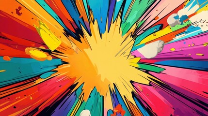 Blank colorful comic abstract background template