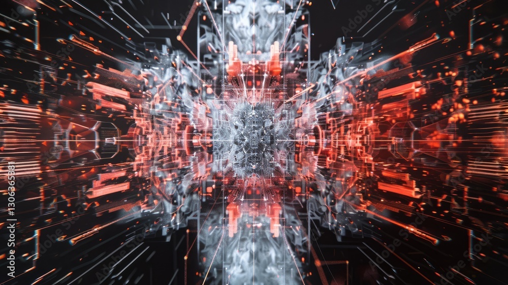 Poster explore a captivating abstract representation of artificial intelligence data trends, showcasing dyn