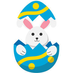 Cute Easter Bunny in Eggshell