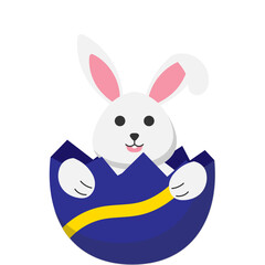 Cute Easter Bunny in Eggshell