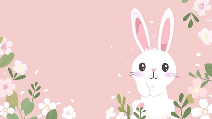 designing a website for a pet-related business or curating social media content,this simple and cute rabbit background adds a touch of whimsy and warmth