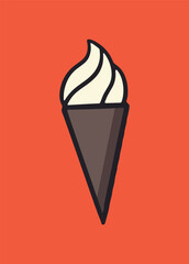 Colorful ice cream retro element vector