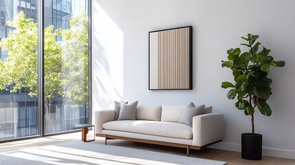 Modern apartment living room sunlight