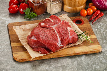 Raw beef meat piece for cooking