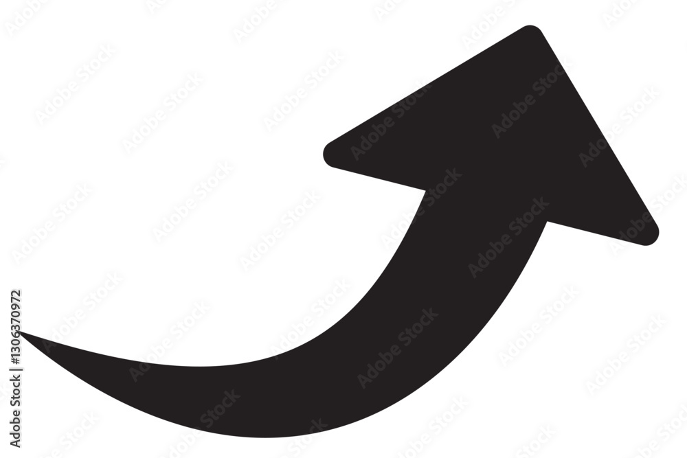Wall mural long black curve arrow icon vector .black curve arrow icon set. long arrow icon set. curve arrow vec