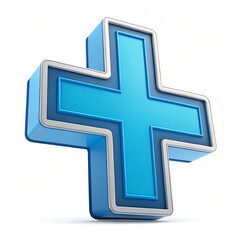 Fototapeta premium 3D medical cross symbol in blue