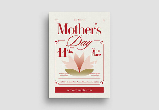 Beige Vintage Aesthetic Mother's Day Flyer Layout