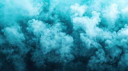 Teal smoke clouds, abstract background, design element (1)