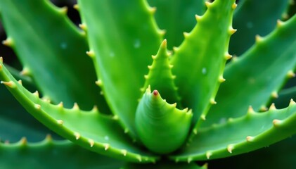 Aloe vera plant leaves, showcasing spiky edges and vibrant green hues, plant, succulent