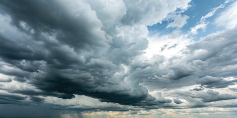 Obraz premium Dramatic Grey Sky Photography: Moody Cloudscape Images, Stormy Weather, Cloud Photography, Dark Clouds, Atmospheric Photography, Grey Sky Background