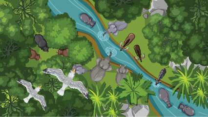 Aerial View of Wildlife and River © blueringmedia