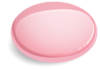Glossy Pink Button Vector Illustration